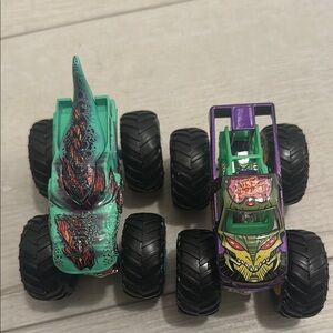 Monster Truck Toy Set - Green and Purple
